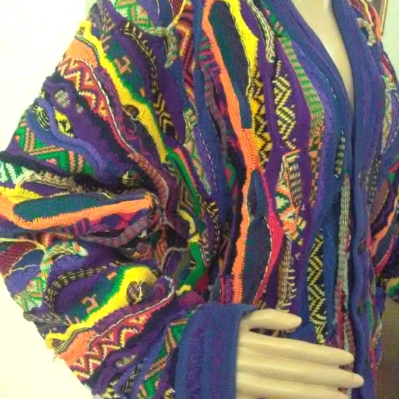 VINTAGE BNWOT COOGI JACKET LADIES/ MEN SZ. MED MULTI COLOR AUSTRALIA CRAZY AMAZ - Picture 10 of 11